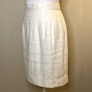 Brooks Brothers Women’s 100% Linen Skirt. White / Ivory. Lined with Pockets.